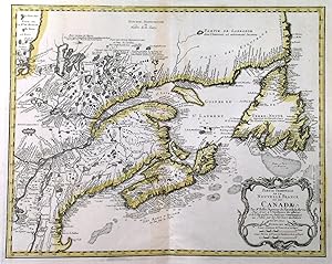 PARTIE ORIENTALE DE LA NOUVELLE FRANCE OU DU CANADA. Map of East Canada, New Brunswick, Nova Sc...