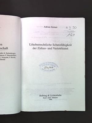 Immagine del venditore per Urheberrechtliche Schutzfhigkeit der Zirkus- und Varietkunst. Basler Studien zur Rechtswissenschaft : Reihe A, Privatrecht ; Bd. 44 venduto da books4less (Versandantiquariat Petra Gros GmbH & Co. KG)