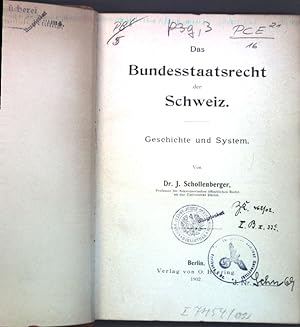 Bild des Verkufers fr Das Bundesstaatsrecht der Schweiz: Geschichte und System. zum Verkauf von books4less (Versandantiquariat Petra Gros GmbH & Co. KG)