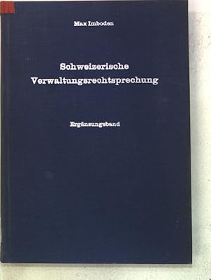 Bild des Verkufers fr Schweizerische Verwaltungsrechtsprechung; Ergnzungsband. zum Verkauf von books4less (Versandantiquariat Petra Gros GmbH & Co. KG)