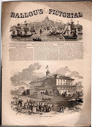 Seller image for Ballou's Pictorial Drawing-Room Companion, July 21, 1855. 11 Engravings. Constantinople-Bosporus; Nahant Hotel; a Nathaniel Hawthorne; Milldam Road; New Boston Theatre; Boston City Library, St. Lawrence Hall - Toronto; Perekop (Crimea); Boulogne (France) subterranean Church of Notre Dame for sale by Singularity Rare & Fine