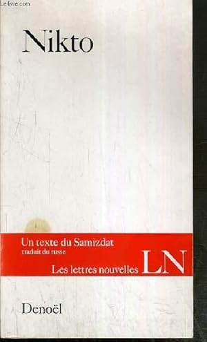 Bild des Verkufers fr NIKTO OU LE DISANGILE SELON MARIA DEMENTNAIA zum Verkauf von Le-Livre