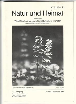 Natur und Heimat. 3. Heft, September 1981, 41. Jahrgang. ISSN 0028-0593. Herausgeber: Westfälisch...