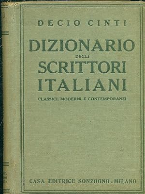 Bild des Verkufers fr Dizionario degli scrittori italiani zum Verkauf von Librodifaccia