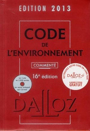 code de l'environnement commenté (édition 2013)