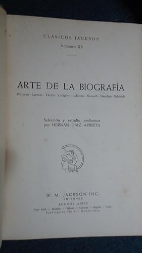 Imagen del vendedor de ARTE DE LA BIOGRAFA a la venta por Ernesto Julin Friedenthal