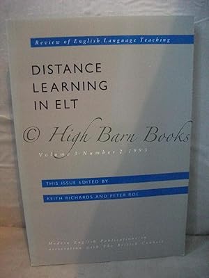 Bild des Verkufers fr Distance Learning in ELT (Review of English Language Teaching Volume 3 Number 2) zum Verkauf von High Barn Books