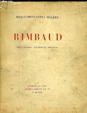 Image du vendeur pour RIMBAUD. mis en vente par Le-Livre