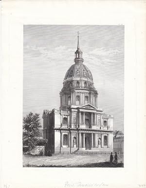 Paris Invalidendom, schöner Stahlstich um 1840, Blattgröße: 26,5 x 20,5 cm, reine Bildgröße: 20 x...