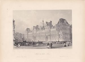 Hotel de Ville Paris, Stahlstich um 1835 von J. Saddler nach T. Allom, Blattgröße: 20,3 x 27,5 cm...