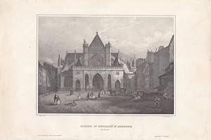 Kirche St. Germain d Auxerre in Paris, Stahlstich um 1845 von C. Gerstner nach C. Reiss aus dem b...