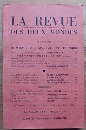 La Revue des Deux Mondes n°16 du 15 aout 1966