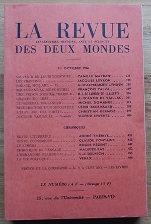 Image du vendeur pour La Revue des Deux Mondes n19 du 1er octobre 1966 mis en vente par Aberbroc