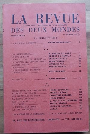 Image du vendeur pour La Revue des Deux Mondes n13 du 1er juillet 1967 mis en vente par Aberbroc