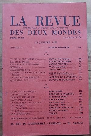 Image du vendeur pour La Revue des Deux Mondes n2 du 15 janvier 1968 mis en vente par Aberbroc