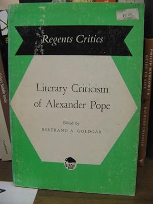 Immagine del venditore per Literary Criticism of Alexander Pope (Regents Critics Series) venduto da PsychoBabel & Skoob Books