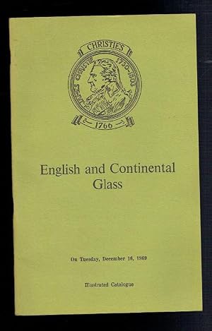 Imagen del vendedor de Catalogue of English and Continental Glass The Property if A H Parkes Esq Captain A R Newman December 16 1969 a la venta por Sonnets And Symphonies
