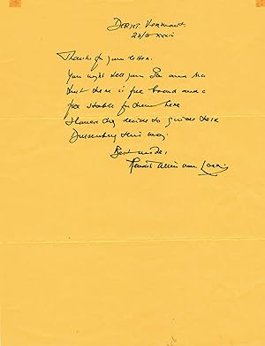 AUTOGRAPH LETTER SIGNED by Dutch-born American writer, journalist and illustrator HENDRIK WILLEM ...