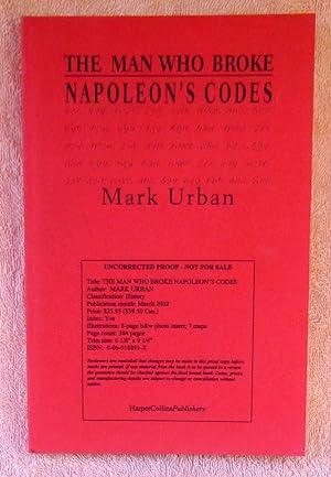 Seller image for The Man Who Broke Napoleon's Codes - Uncorrected Proof for sale by Argyl Houser, Bookseller