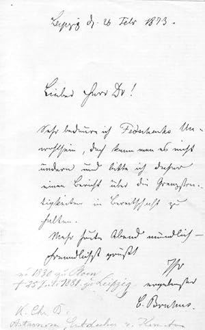 Image du vendeur pour Eigenh. Brief mit U. mis en vente par Antiquariat Halkyone