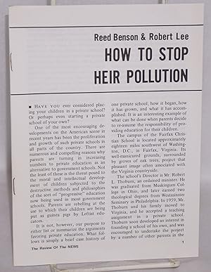 Bild des Verkufers fr How to stop heir pollution zum Verkauf von Bolerium Books Inc.