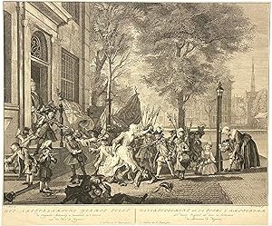 [Antique etching and engraving, ca 1750] Het Amsterdamsche Kermis Feest. / Divertissement de la F...