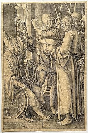[Modern print, engraving] Christ before Annas (1521), published ca. 1900, 1 p.