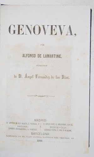 Seller image for GENOVEVA. Traduccin de D. Angel Fernndez de los RIos for sale by Fbula Libros (Librera Jimnez-Bravo)