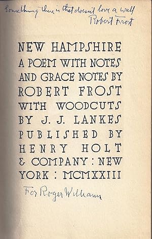 NEW HAMPSHIRE. A POEM WITH NOTES AND GRACE NOTES