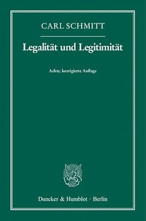 Immagine del venditore per Legalitt und Legitimitt venduto da GreatBookPrices