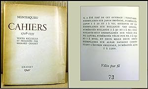 CAHIERS - 1715-1795 - Textes recueillis et présentés par Bernard Grasset.
