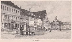 Bild des Verkufers fr Der Marktplatz. Holzstich. zum Verkauf von Antiquariat Heinz Tessin