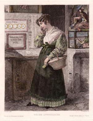Immagine del venditore per Vor der Lottocollectur. Kolorierte Radierung von Th.Alphins nach P.Fendi. venduto da Antiquariat Heinz Tessin