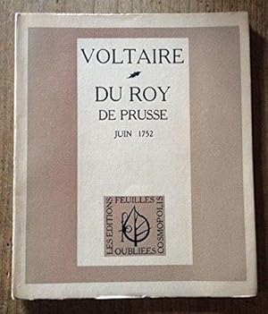 Bild des Verkufers fr Du Roy De Prusse - Juin 1752. zum Verkauf von JLG_livres anciens et modernes