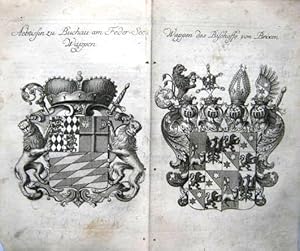 Aebtissin zu Buchau am Feder-See Wappen. Und: Wappen des Bischoffs von Brixen.