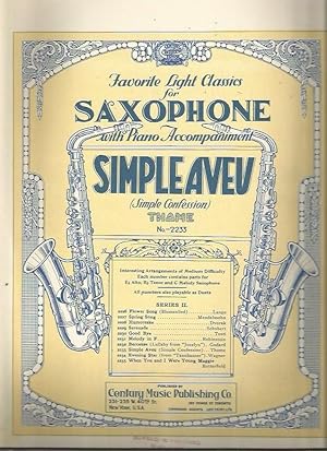 Seller image for Simple Aveu (Simple Confession) (Favorite Light Classics for Saxophone No. 2233) for sale by Bookfeathers, LLC