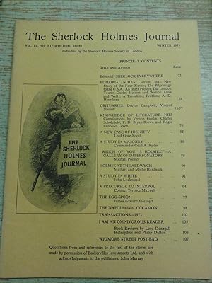 The Sherlock Holmes Journal Vol 11 No 3 (Forty-third issue) Winter 1973