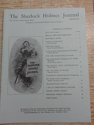 The Sherlock Holmes Journal Vol 14 No 1 (Fifty-Second issue) Spring 1979