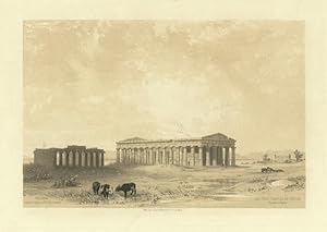 Les Trois Temples De Pestum. Die drei Tempel von Paestum.