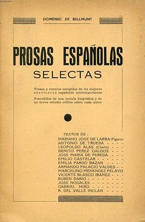 Imagen del vendedor de PROSAS ESPAOLAS SELECTAS a la venta por Le-Livre