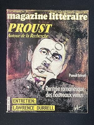 MAGAZINE LITTERAIRE-N°210-SEPTEMBRE 1984-PROUST-AUTOUR DE LA RECHERCHE