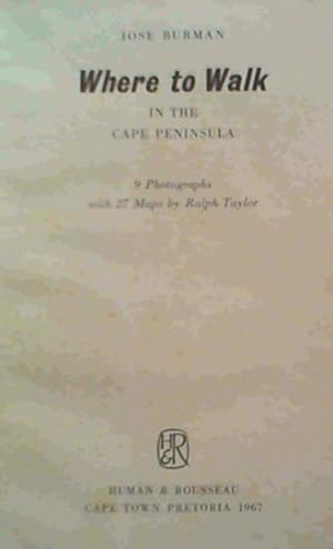 Seller image for Where to Walk in the Cape Peninsula for sale by Chapter 1