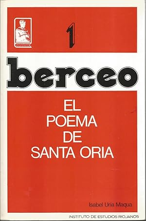 Imagen del vendedor de EL POEMA DE SANTA ORIA de Gonzalo de Berceo -(Centro de Estudios Gonzalo de BERCEO 1) a la venta por CALLE 59  Libros