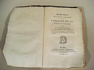 Mémoires pour servir à l’histoire de la campagne de 1815, dans la Vendée