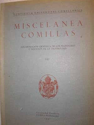 Bild des Verkufers fr Miscelnea Comillas Vol. VIII - 1947 zum Verkauf von Librera Antonio Azorn