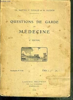 Image du vendeur pour QUESTIONS DE GARDE DE MEDECINE - 6eme EDITION mis en vente par Le-Livre