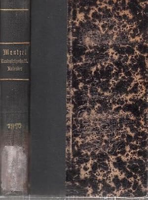 Imagen del vendedor de Mentzel und von Lengerke's verbesserter landwirthschaftlicher Hlfs- und Schreib - Kalender auf das Jahr 1890 . Dreiundvierzigster (43.) Jahrgang. Zweiter (2.) Theil. (Landwirthschaftliches Jahrbuch). Herausgegeben von Dr. Hugo Thiel und Dr. Emil von Wolff. a la venta por Antiquariat Carl Wegner