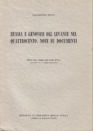 Seller image for Russia e genovesi del Levante nel Quattrocento. Note su documenti for sale by AU SOLEIL D'OR Studio Bibliografico