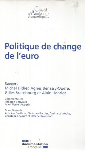Bild des Verkufers fr Rapport - Politique de change de l'euro zum Verkauf von Joie de Livre
