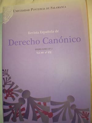 Seller image for Revista Espaola de Derecho Cannico N 172 - enero Junio 2012 for sale by Librera Antonio Azorn